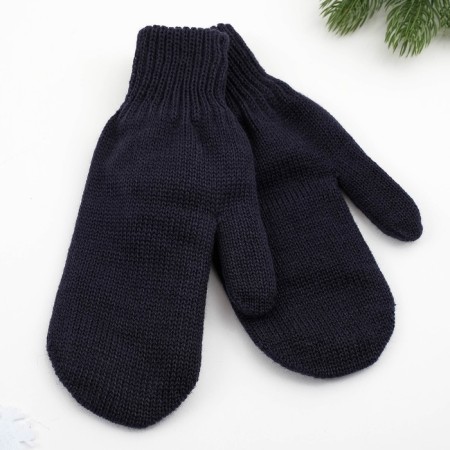 Women's mittens, dark blue color, size 18-1