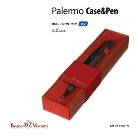 Switching handle, 0.7 mm, BrunovisConti Palermo, Blue rod, metal case Soft Touch graphite, in a red case-2