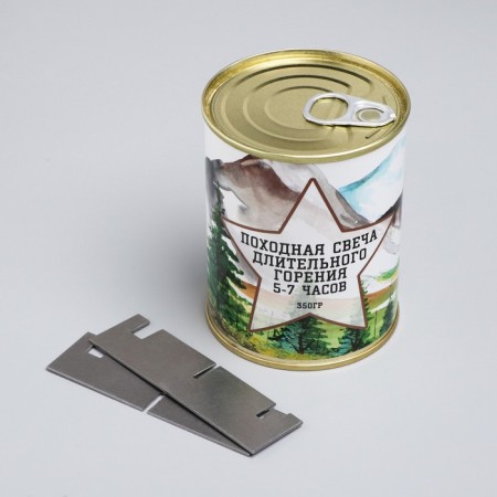 Candle in a tin bank Hile "Zvezda", 7.5x9.5 cm, type No. 1-4