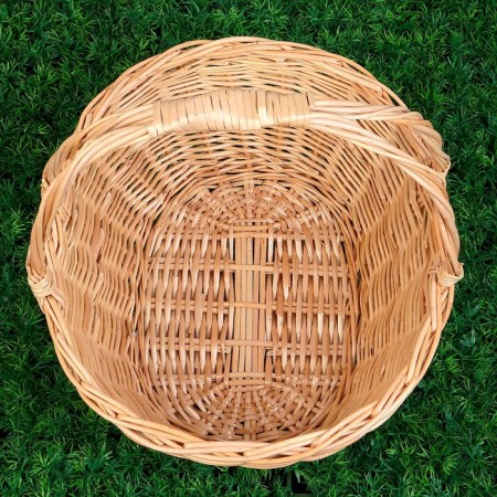Basket "for apples", bottom: 19 × 26 cm, top: 30 × 35 cm, h = 15/35 cm, manual weaving, willow-2