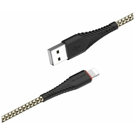 Cable Borofone BX25, Lightning - USB, 2.4 A, 1 m, nylon braid, black-2
