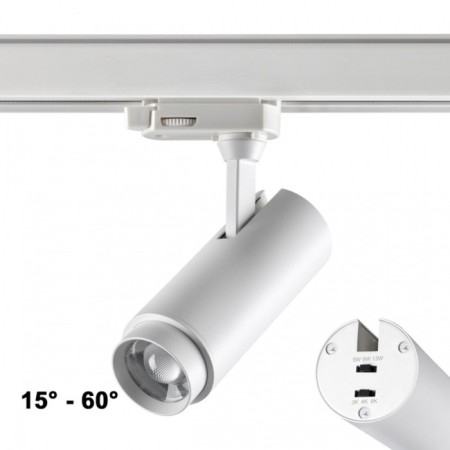 Three -phase track lamp Novotech. Nail, 5W, LED, 180x138x53 mm, white color