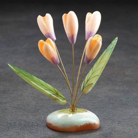 Flowers "snowdrops", 5 flowers, selenite