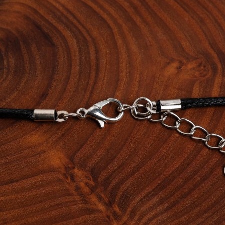 Unisex “Legends” pendant wing, black silver color on a black lace, 60 cm-2