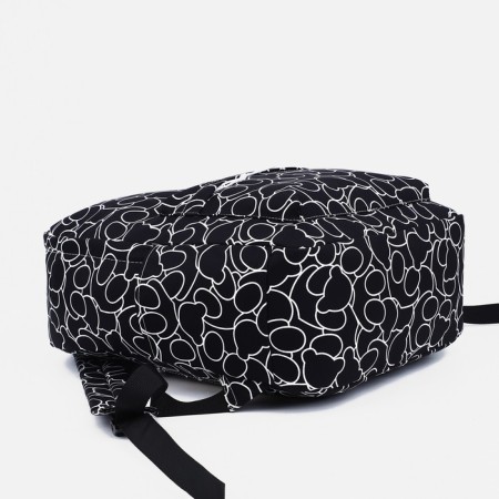 School backpack on lightning from textiles, 3 pockets, black color-2