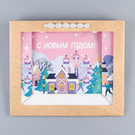 Crafts with a plastic window "City", 31 x 26 x 11 cm, New Year-6