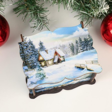 Casket Middle New Year's "House on the edge", 14x11.7x7.5 cm-3