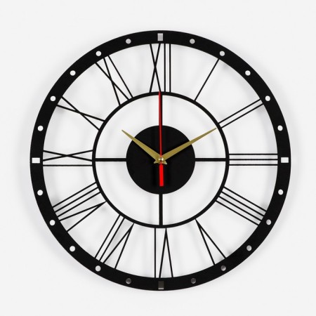 Wall clock, series: interior, "Roman numbers", smooth move, D-40 cm, mod. 8058