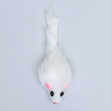 Artificial fur mouse, 5 cm, white-3