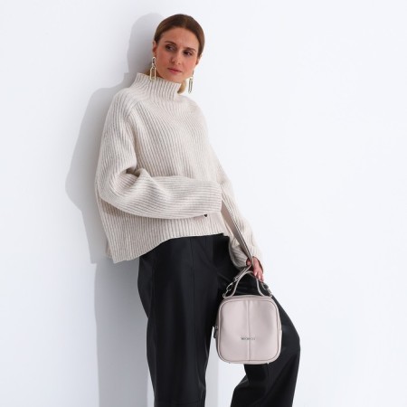 Women's bag over the shoulder Textura, small size, beige color-7