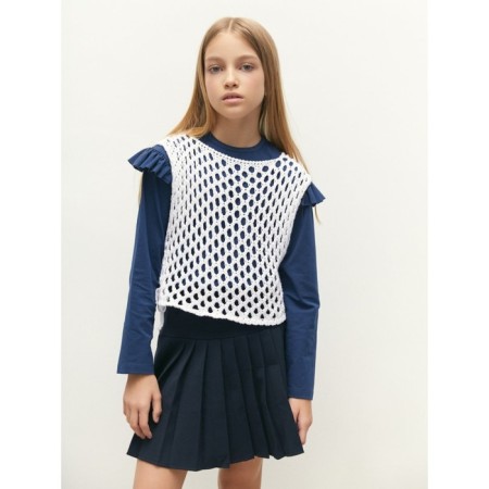 Knitted children's vests Amarobaby Mesh, height 152 cm, white color-12