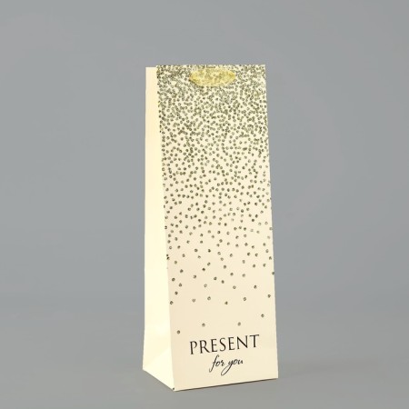 Package for the bottle "Gift", glitter, 13 x 36 x 10 cm