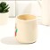 Ceramic mug with a lid and a spoon “Listen to Heart”, 450 ml, beige color
