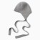 Women's cap with a rabbit hair, p. 56 cm gray