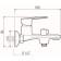 Bath mixer "RMS" SL134-009E, spout 100 mm, shower set, brass, chrome
