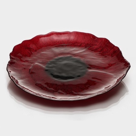 Glass Serving "Flora", d = 33 cm, red color-3