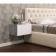 Tumbling bedside Elton # 1 suspension, 460x320x260, concrete/MDF white gloss