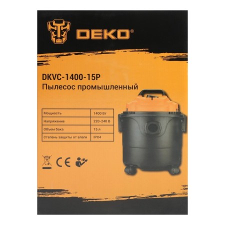 Deko DKOVC-1400-15p vacuum cleaner 015-0033, 220 V, 1.2 kW, 15 l, plastic housing-13