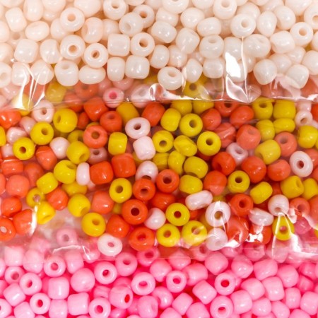 Round beads 6/0 "Summer colors" 5 colors x 20 g 20x8x0.7 cm-1