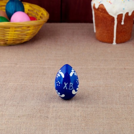 Gzhel egg, blue, 7 cm mix-2