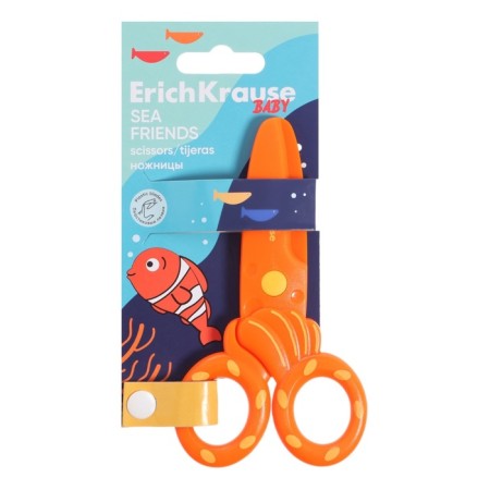Baby scissors 12 cm Erichkrause "Sea Friends", plastic, mix-8