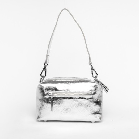 Bag Cross-Body female, eco-leather, Polina & Eiterou silver, 21x8x13 cm-1