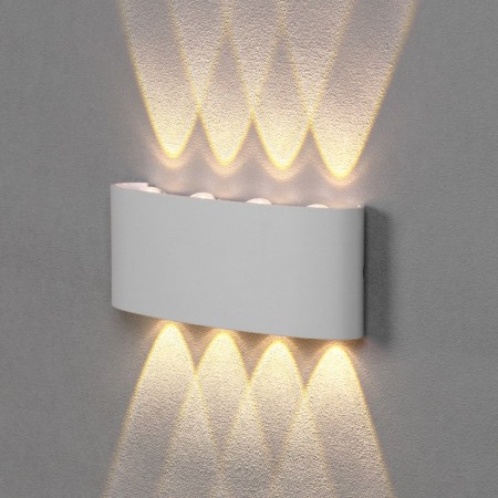 Front Facade "Semesfer", FSD-067, 8 W, 3000K, 4 rays, IP65, 220 V, plastic, white 1008421-1