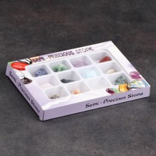 Collection of minerals, 12 pcs, 14.2x10.5 cm