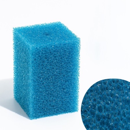 Rectangular sponge for filter No. 8, coarse, 8 x 8 x 12 cm, blue