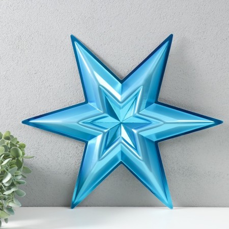 Figure "Star in the Star" Little Blue Metallic, Half, 34x39 cm-2