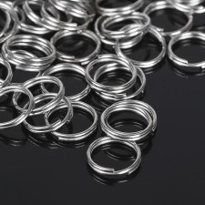 The connective ring is double, non-incompetent 0.9 cm (set 50 g, ± 310 pcs.) SM-1028, silver color