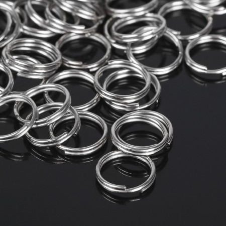 The connective ring is double, non-incompetent 0.9 cm (set 50 g, ± 310 pcs.) SM-1028, silver color