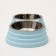 Metal dual bowl on a plastic base 2 x 160 ml, 25 x 14 x 5 cm, blue