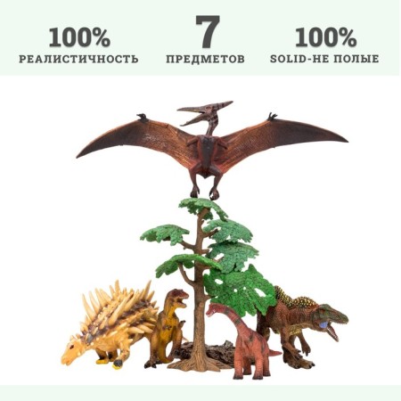 Set of figures "World of dinosaurs", 7 figures-9