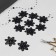 Knitted elements "Flowers", D = 4.5 cm, 10 pcs, black color