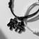 Bracelets "Demetrons" Puzzles with a heart, black and white color, 7 cm