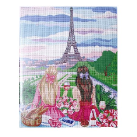 Diamond mosaic on a subframe with a full filling “Picnic in Paris”, 40 × 50 cm-3