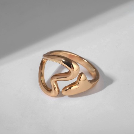 The ring "minimal" heart, the color of gold, dimensionless-4