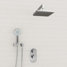 Душевая система WasserKRAFT A16028 Thermo, встраиваемая, термостат, тропический душ, хром