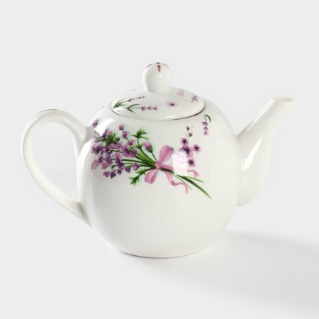 Kettle of porcelain tender "lavender", 800 ml, white color-4