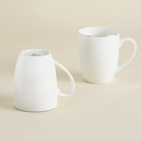 Sl Home Cascan, 380 ml, 11.8 × 8.5 × 10.4 cm, set 2 pcs, bone porcelain, white-7