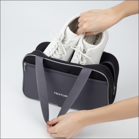 Lightning bag, external pocket, textura, gray/black color-3