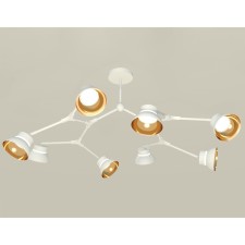 Комплект подвесного поворотного светильника Ambrella light, Traditional DIY, XB9059101, 8хGX53, цвет белый песок, золото желтое полированное, прозрачный