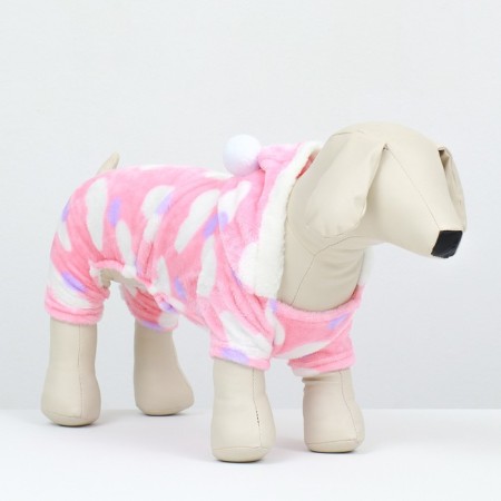 The jumpsuit "Love" with a hood, size M (DS 30 cm, og 40 cm, osh 30 cm), pink