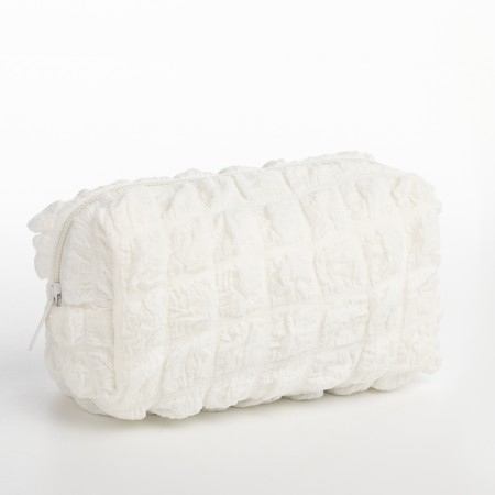 Cosmetic bag with zipper, dairy color