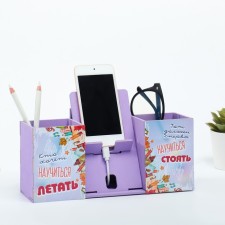 Organizer for the office with a stand for the phone 