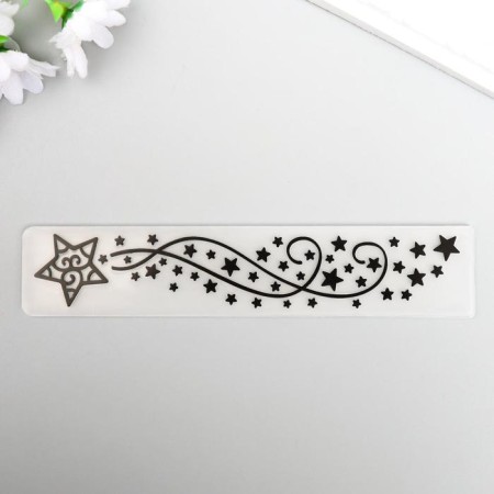 Embosing stencil plastic "Large and small stars" 3x15 cm