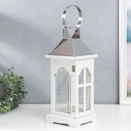 Climbing tree "Lantern - the veranda of the arch" White and silver set 2 pcs 36x14x14, 52x20x20 cm-4