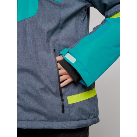 Ski jacket female winter, size 52, green color-12