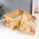 Bamboo box "Garden with peonies" rectangular, with handles 16x18x28 cm